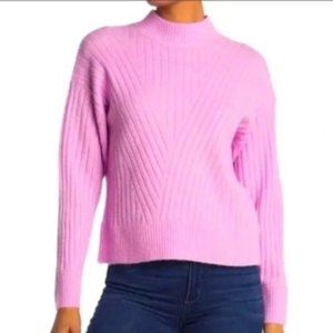 Anthropologie Sophie Rue Pink Ribbed Long Sleeves Mock Neck Sweater